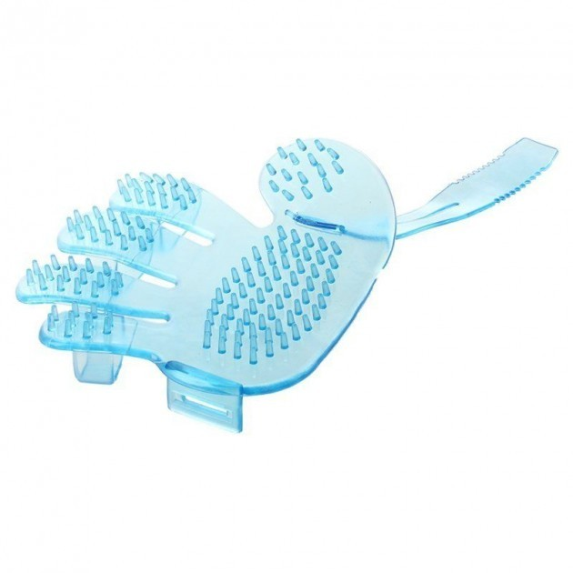 Силиконова рукавичка щітка для вичісування тварин Pet Wash Brush, синя - Зображення 4