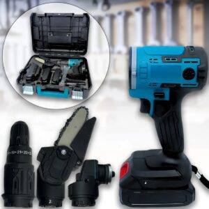 Набір інструментів 3в1 із змінними насадками на аккумуляторах Шуруповерт | Болгарка | Пила