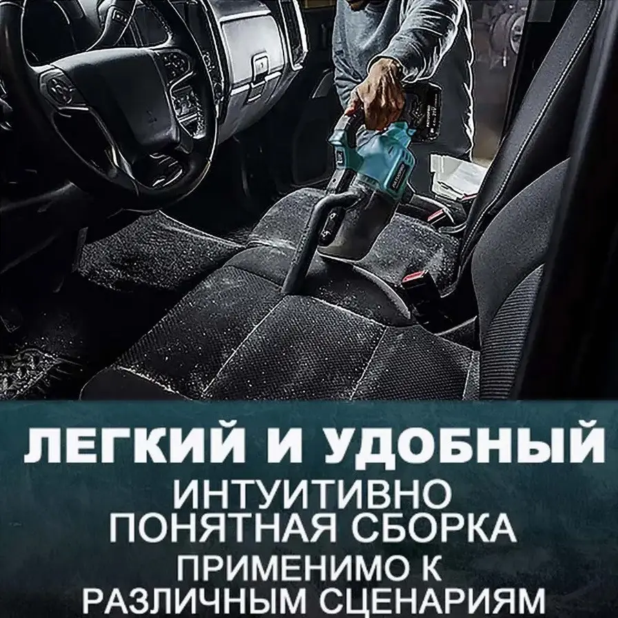 Пилосос бездротовий з 2 аккумуляторами 20В 4Ач і насадками Patuo Синій - Зображення 4
