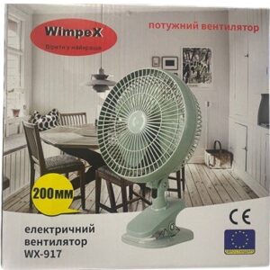 Настільний вентилятор із прищіпкою на стіл, поліцю Wimpex WX 917
