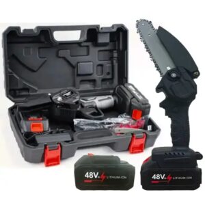 Акумуляторна міні-пила ланцюгова 4 дюймів з двома аккумуляторами в кейсі 48 V