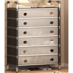 Полиця/шафа для взуття (SKLM-34/SLXJ6207HB (Біло-чорна) (метал+пластик))