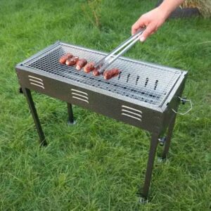Мангал складний з ніжками BARBECUE (CA-03-1) (Ш300/Д660/В600) (+решітка, протвень, щипці)