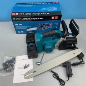Акумуляторна ланцюгова електропилка 16'' Electric SAW BLUE Пила безщіткова на 2 аккумулятори та 1600 Вт