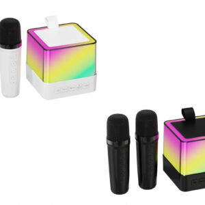 Портативна Bluetooth колонка-караоке із двома мікрофонами (K18) (Bluetooth, LED)