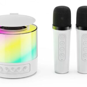 Портативна колонка (K19) (Bluetooth, LED, 2 мікроф.) (Біла)