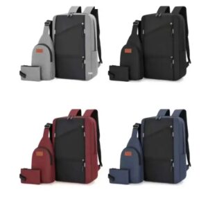 Комплект шкільний 3в1 рюкзак + сумка + гаманець у різних кольорах 7002