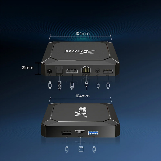 Смарт-ТВ-приставка X98K 4/32 Гб Smart TV Box Android 13 (573-32) - Зображення 4