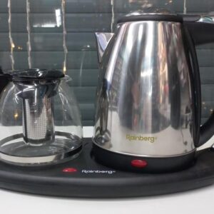 Комплект електрочайник із заварником Rainberg RB-2504 на підставці з нержавіючої сталі