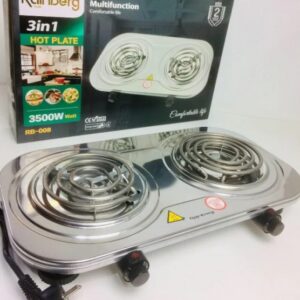 Електрична плита Rainberg RB-008 на 2 поверхні спіральна + 2 регулятори 3500 Вт