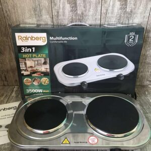 Плита електрична двоконфоркова дискова із нержавіючої сталі Rainberg RB-007