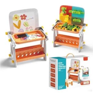 Дитячий стіл 4 в 1 (магнітна дошка для малювання, конструктор із блоків, стіл) B8020