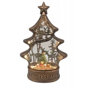 Новорічний світильник-декор LED "Ялинка" (HC-S040) (8 різдв. треків, USB-кабель, Розмір 20,3x8,6x30,6см, Батар. AA*3)