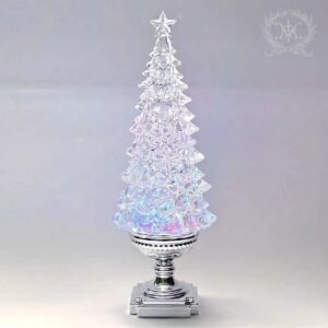 Новорічний світильник-декор LED "Діамантова Ялинка" (HC-S043) (USB-кабель, Батар. AA*3, Розмір 12,3x12,3x35,5см)