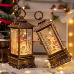 Новорічний світильник-декор LED "Ліхтар" (HC-D002) (8 різдв. треків, USB-кабель, Батар. AAA*3, Розмір 9,2×9,2×22,5см)