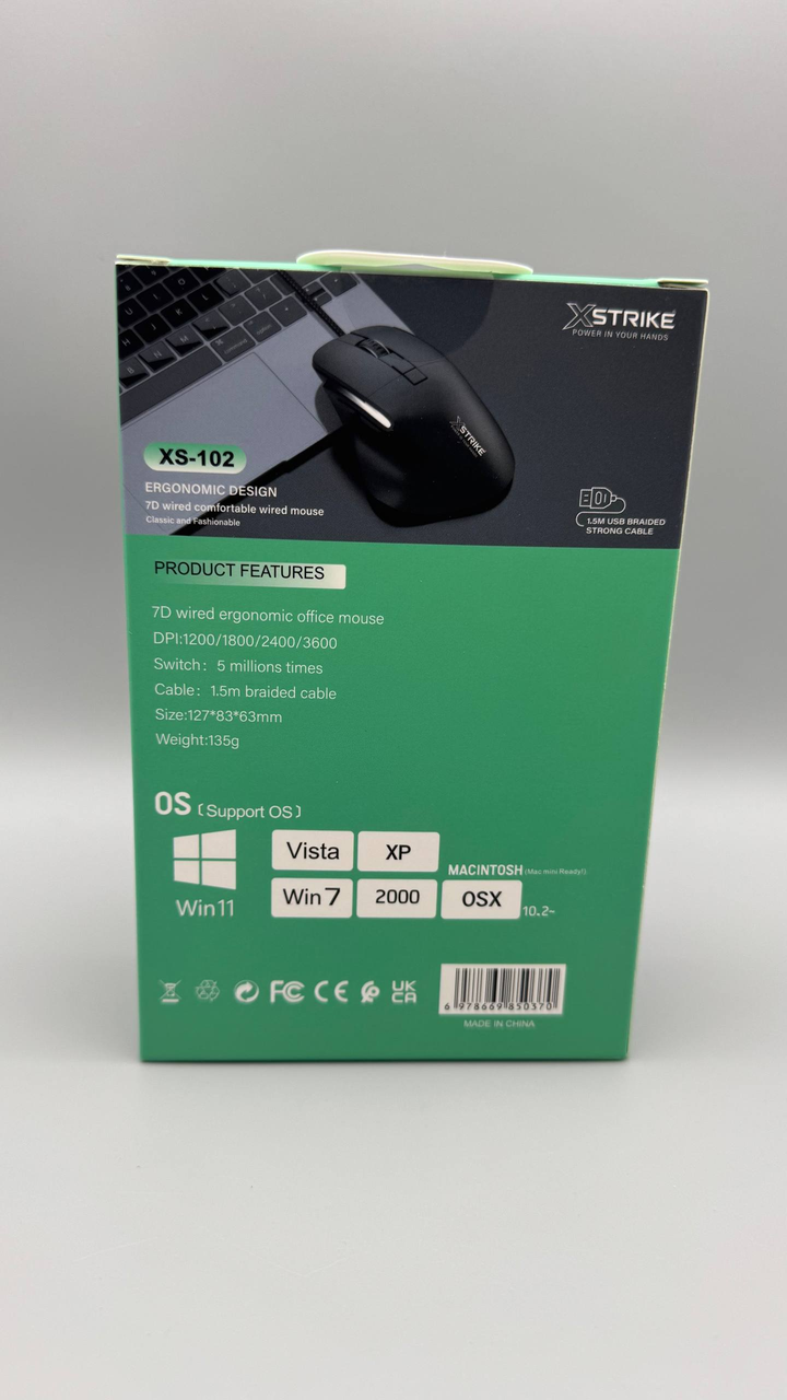 Миша XSTRIKE XS-102 USB 7D 3600DPI - Image 2