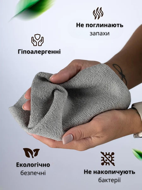 Салфетки з мікрофібри в рулоні 20 шт багаторазові, без ворсу, суперпоглинаючі - Зображення 3