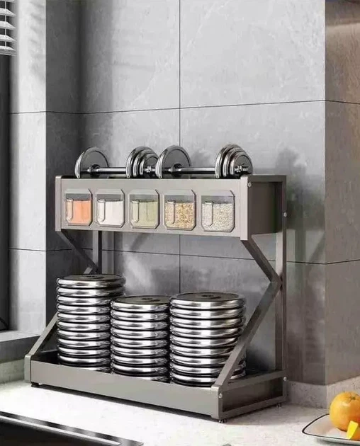 Органайзер для спецій Glaceon Spice Rack двоярусна сушарка-полиця для посуду та приправ, кухонная стойка - Зображення 3