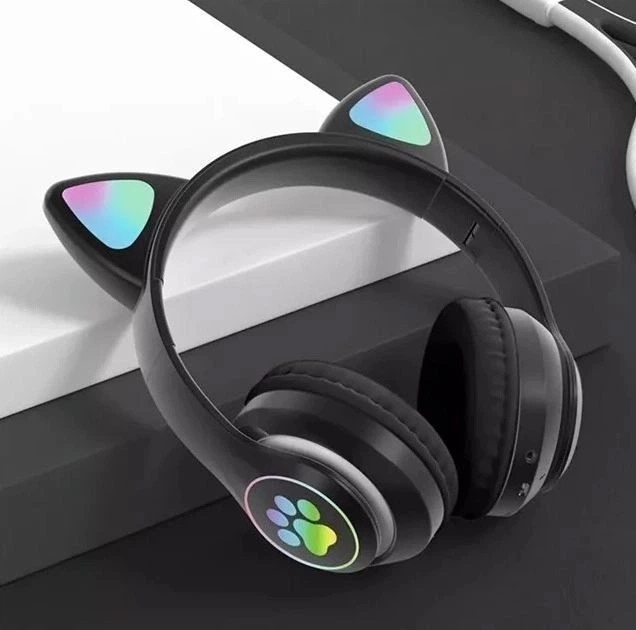 Бездротові Bluetooth-навушники з вушками з LED-підсвіткою JST-28 Чорні - Зображення 2
