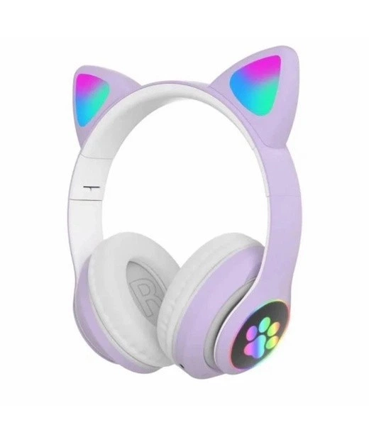 Бездротові Bluetooth-навушники з вушками з LED-підсвіткою JST-28 Фіолетові - Image 2