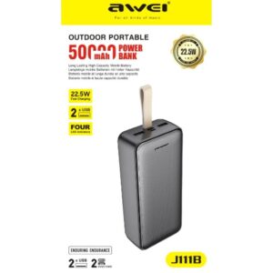 Зовнішній аккумулятор Power Bank Awei J111B 50000mAh
