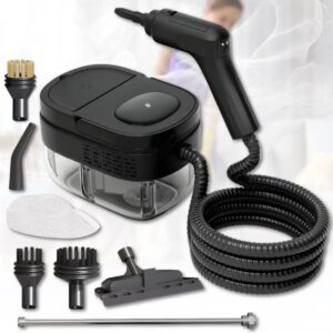 Ручний пароочисник 2500 Вт із швидким нагріванням, баком 1600 мл та комплектом насадок Чорний