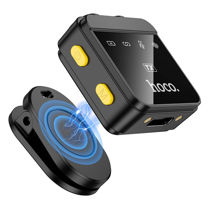 Мікрофон HOCO L17 петличний підвійний бездротовий Dual-mic magnetic (iP/Type-C) - Image 4