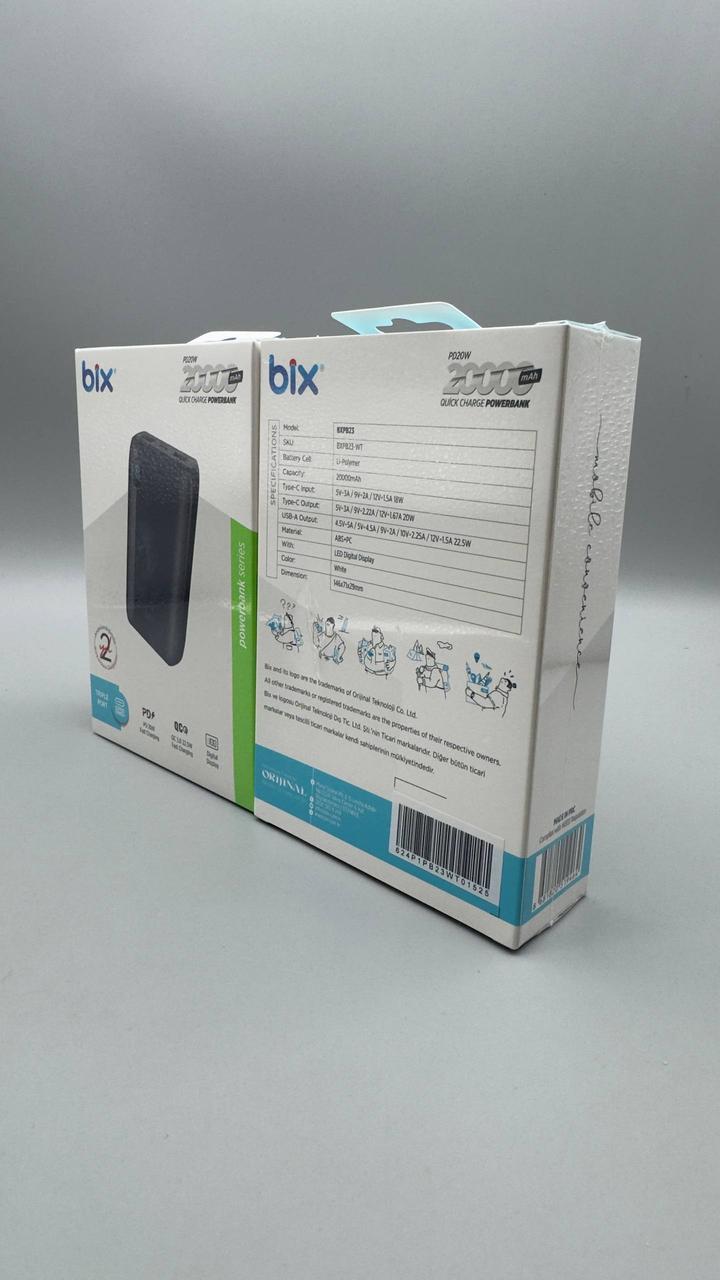 Портативний зарядний пристрій Power Bank BIX BXPB23 20000 мАг, USB 22,5W+ Type-C PD 20W 20000mAh - Зображення 4