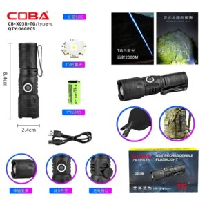 Суперпотужний Ліхтар Type-C TG 1x16340 Coba CB-X03R-TG