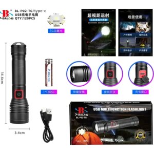 Суперпотужний Ліхтар ручний Type-C TG Bailong BL-P02-TG