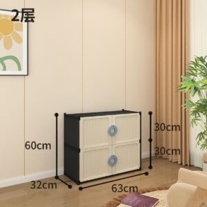 Полиця/шафа для взуття (SNG04) (Біло-чорна) (метал+пластик)