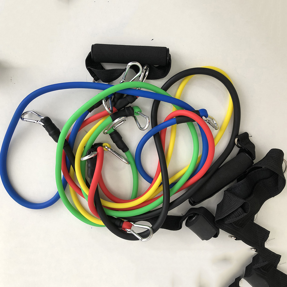 Еспандер гума для зарядок exercise pipe, еспандер гумовий джгут вправи, Фітнес гумки 5 в 1 - Зображення 6