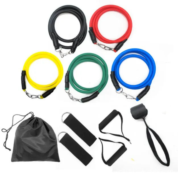 Еспандер гума для зарядок exercise pipe, еспандер гумовий джгут вправи, Фітнес гумки 5 в 1 - Зображення 39