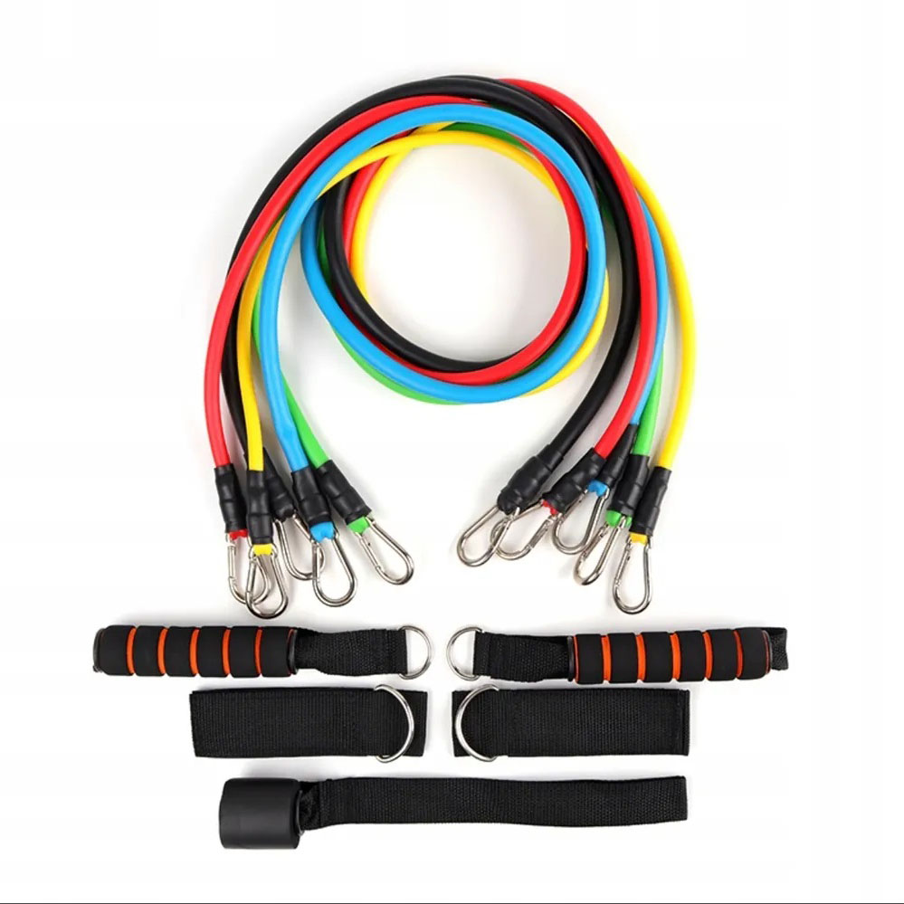Еспандер гума для зарядок exercise pipe, еспандер гумовий джгут вправи, Фітнес гумки 5 в 1 - Зображення 7